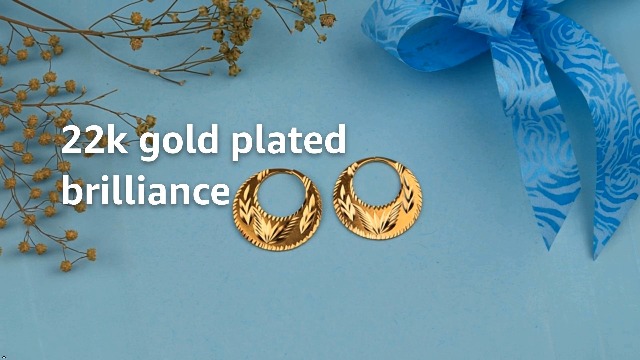RidVik 1 Micron 22K Gold Plated Nattiyan Earrings